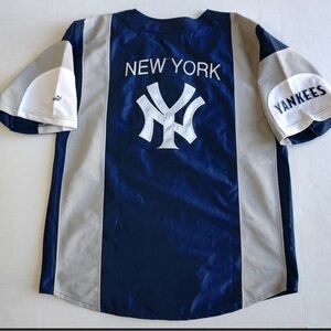 Vintage New York Yankees Puma Jersey Large Blue Gray MLB